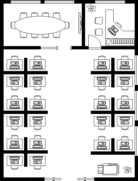 辦公室座位圖|免費工作辦公室平面圖模板